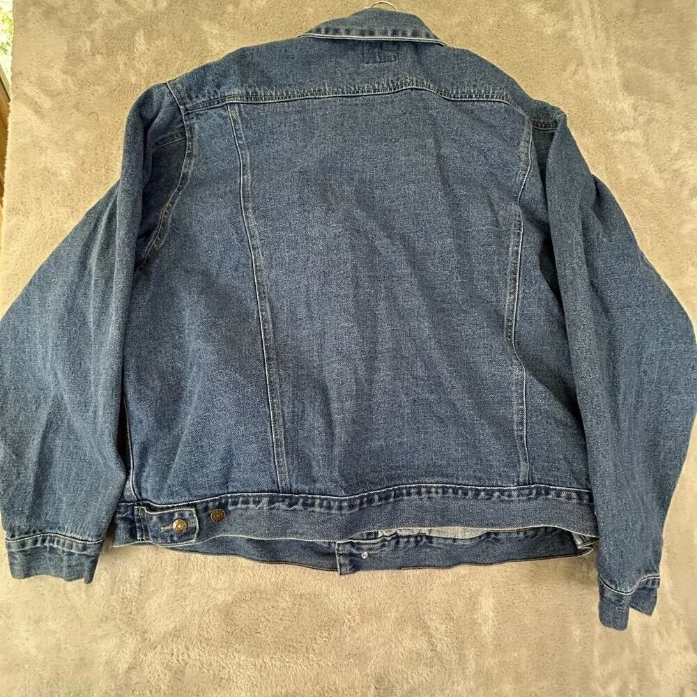 Sandy River Denim Jacket 100% Cotton Mens Large-Tall Chore Coat Biker Very Large - Picture 6 of 7